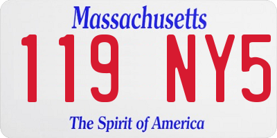 MA license plate 119NY5