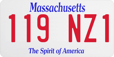 MA license plate 119NZ1