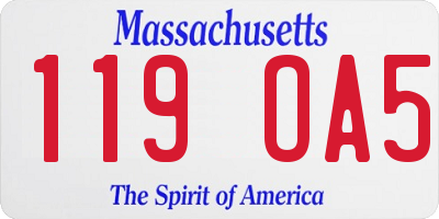 MA license plate 119OA5
