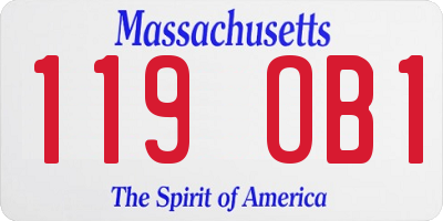 MA license plate 119OB1