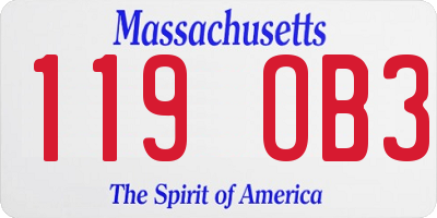 MA license plate 119OB3