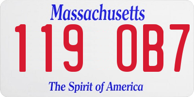 MA license plate 119OB7
