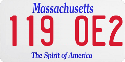 MA license plate 119OE2