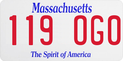 MA license plate 119OG0