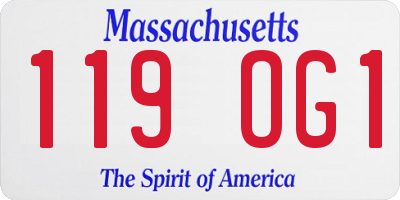 MA license plate 119OG1