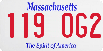 MA license plate 119OG2