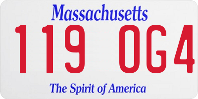 MA license plate 119OG4