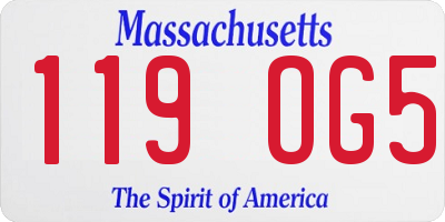 MA license plate 119OG5