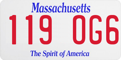 MA license plate 119OG6