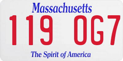 MA license plate 119OG7