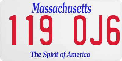 MA license plate 119OJ6