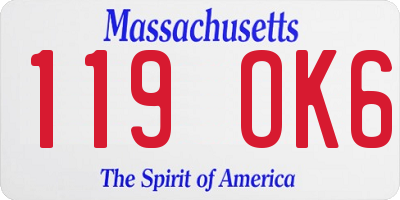 MA license plate 119OK6