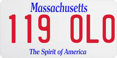 MA license plate 119OL0