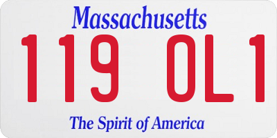 MA license plate 119OL1