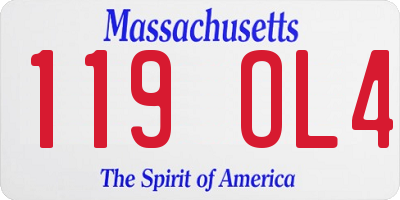 MA license plate 119OL4