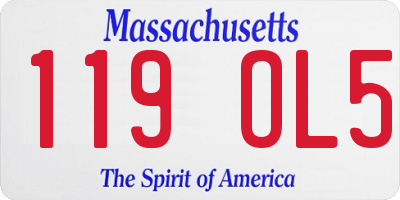 MA license plate 119OL5