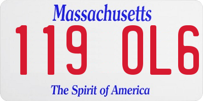 MA license plate 119OL6