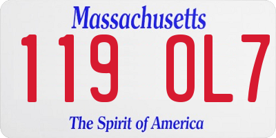 MA license plate 119OL7