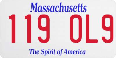 MA license plate 119OL9