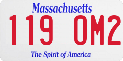 MA license plate 119OM2