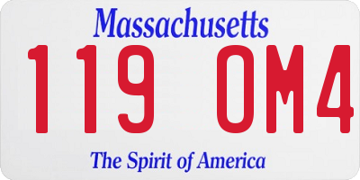 MA license plate 119OM4