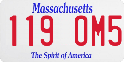 MA license plate 119OM5