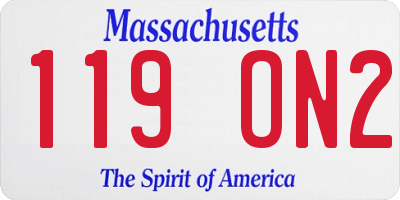 MA license plate 119ON2