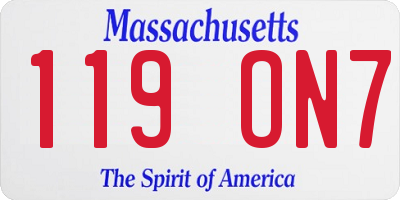 MA license plate 119ON7