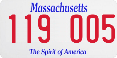 MA license plate 119OO5