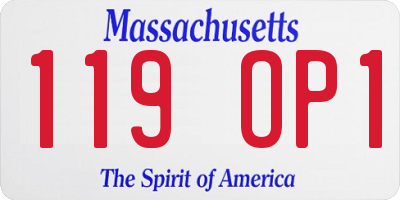 MA license plate 119OP1