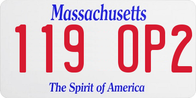 MA license plate 119OP2