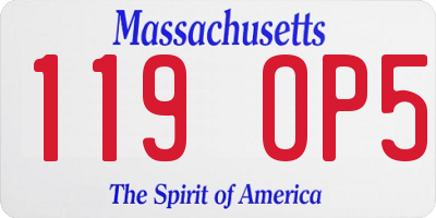 MA license plate 119OP5