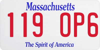 MA license plate 119OP6