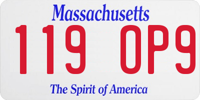 MA license plate 119OP9