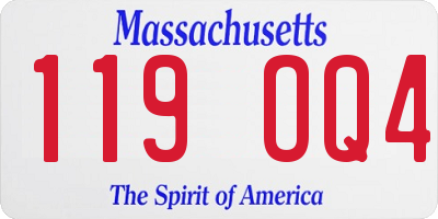 MA license plate 119OQ4