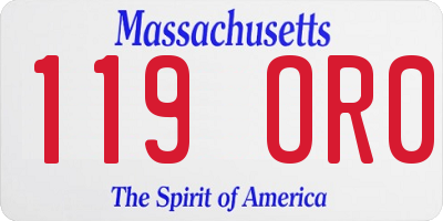 MA license plate 119OR0