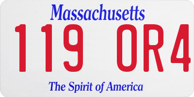 MA license plate 119OR4