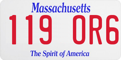 MA license plate 119OR6
