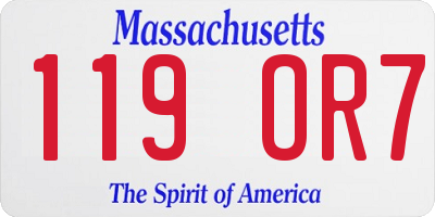MA license plate 119OR7
