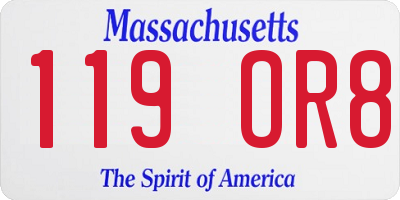 MA license plate 119OR8