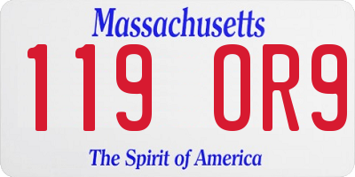 MA license plate 119OR9
