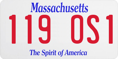 MA license plate 119OS1