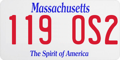 MA license plate 119OS2