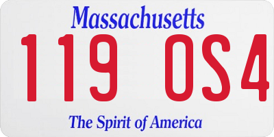 MA license plate 119OS4