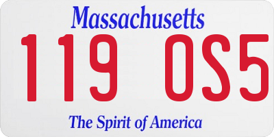 MA license plate 119OS5
