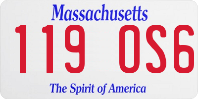 MA license plate 119OS6