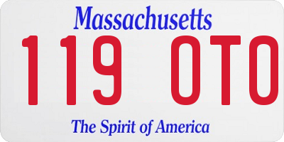 MA license plate 119OT0