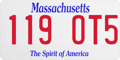 MA license plate 119OT5