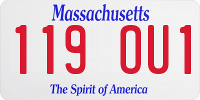 MA license plate 119OU1