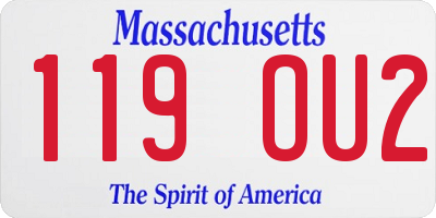 MA license plate 119OU2